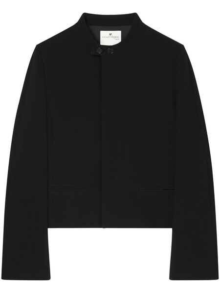  Courrèges Logo-patch Crepe Jacket - Black 