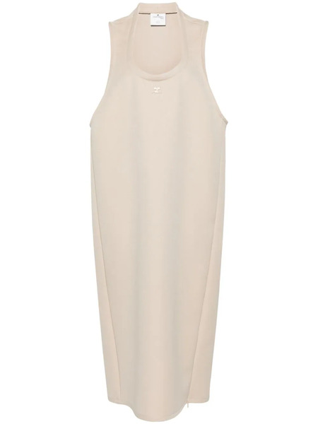  Courrèges Logo-patch Midi Dress - Neutrals 