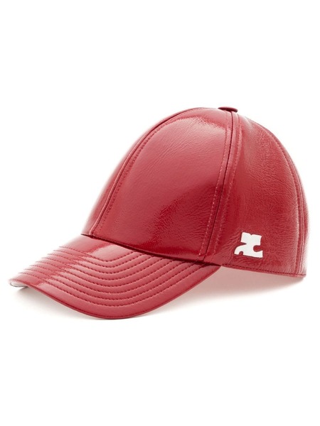  Courrèges Logo-patch Patent Cap - Red 