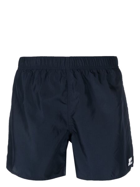  Courrèges Logo-patch Plain Swim Shorts - Blue 