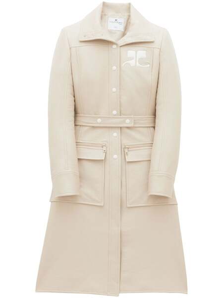  Courrèges Logo-patch Trench Coat - Neutrals 