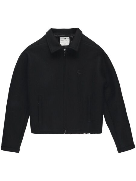  Courrèges Logo-patch Wool Jacket - Black 