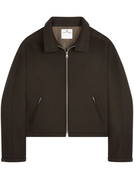  Courrèges Logo-patch Wool Jacket - Brown 
