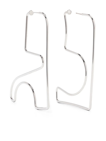  Courrèges Medium Ac Dangle Earrings - Silver 