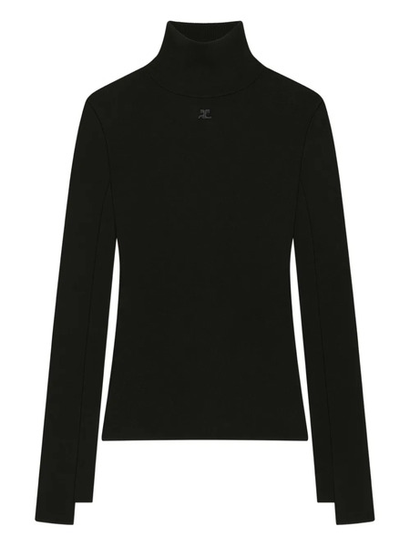  Courrèges Mockneck Interlock Sweater - Black 