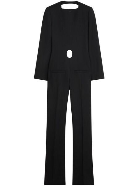  Courrèges Open-back Virgin Wool Jumpsuit - Black 