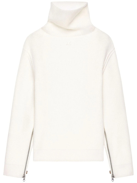  Courrèges Oversized Mock-neck Sweater - Neutrals 