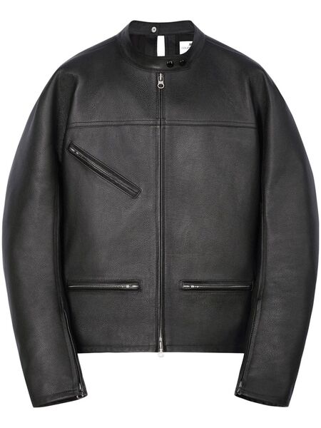  Courrèges Racer Buckle Leather Jacket - Black 