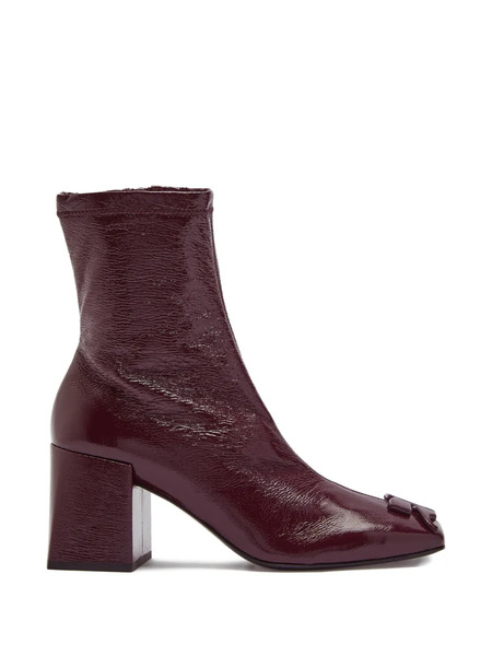  Courrèges Reedition Crinkled Vinyl Ankle Boots - Red 