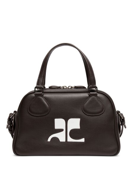  Courrèges Reedition Leather Bowling Bag - Brown 