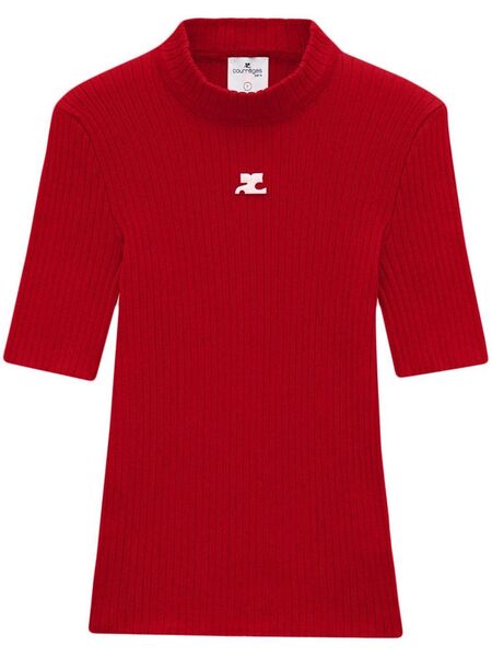  Courrèges Reedition Rib-knit Sweater - Red 