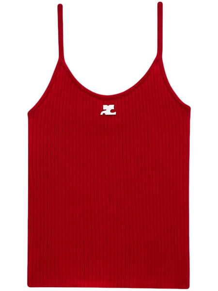  Courrèges Reedition Ribbed Tank Top - Red 