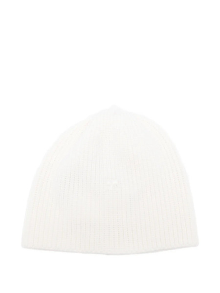  Courrèges Ribbed Beanie Hat - White 