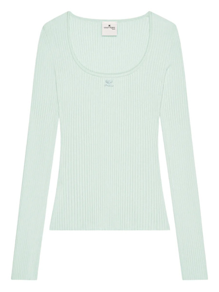 Courrèges Ribbed Top - Green 