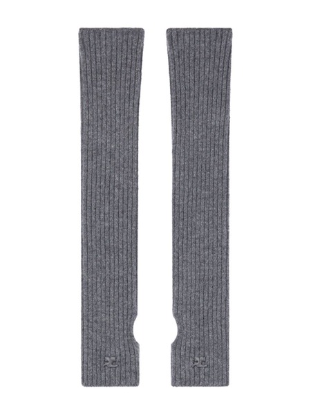  Courrèges Ribbed Wool Mittens - Grey 
