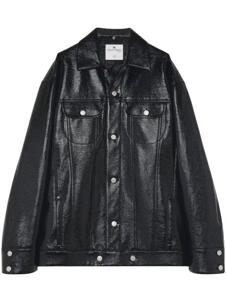  Courrèges Shine-effect Biker Jacket - Black 