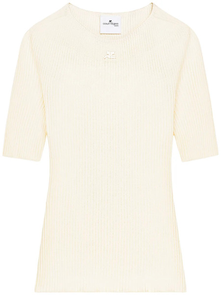 Courrèges Solar Ribbed Sweater - White 