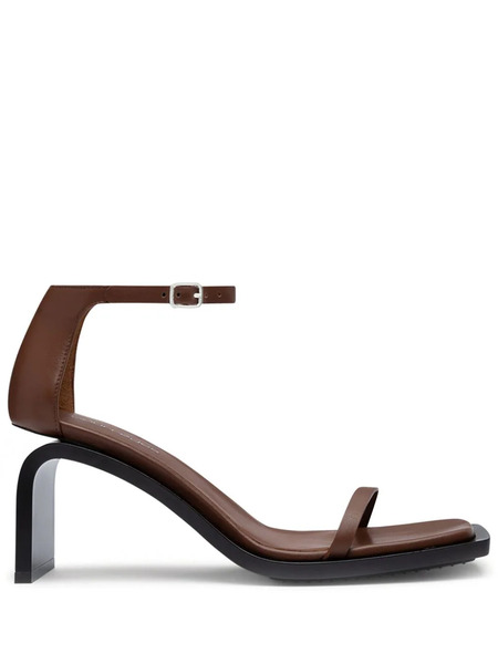  Courrèges Stream 75mm Leather Sandals - Brown 