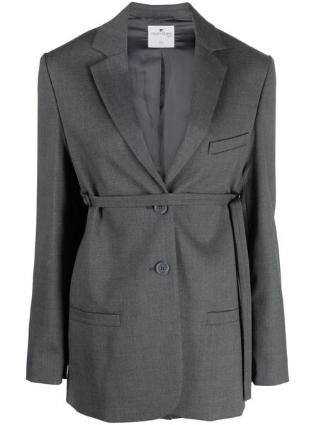  Courrèges Tailored Belted Blazer - Grey 