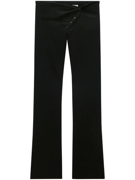  Courrèges Twist-front Bootcut Wool Trousers - Black 