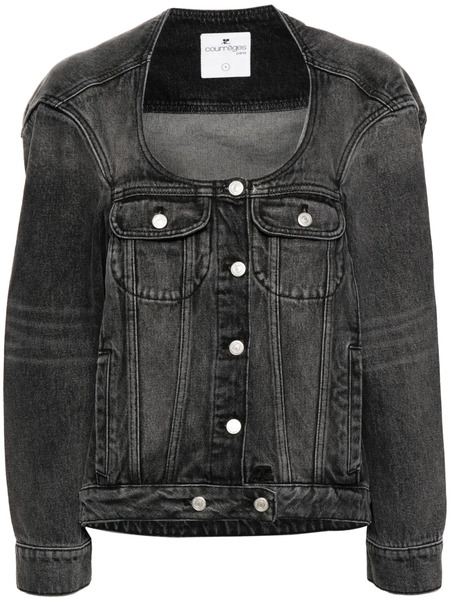  Courrèges U-neck Denim Jacket - Grey 