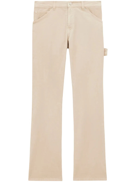  Courrèges Velvet-effect Flared Trousers - Neutrals 
