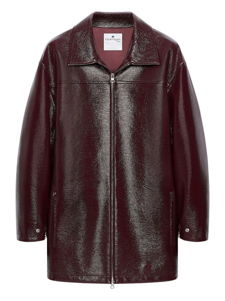  Courrèges Vinyl Belted Jacket - Red 
