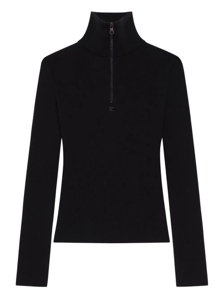  Courrèges Wool Knitted Top - Black 