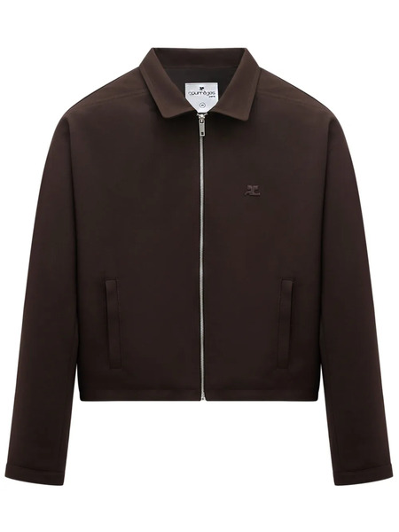  Courrèges Zip-up Twill Bomber Jacket - Brown 