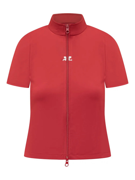  Courrèges Zipped Interlock Top - Red 
