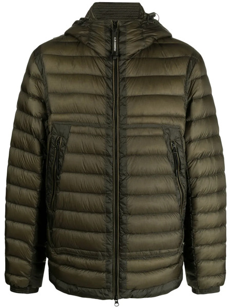  C.p. Company Branded-zip Puller Padded Jacket - Green 