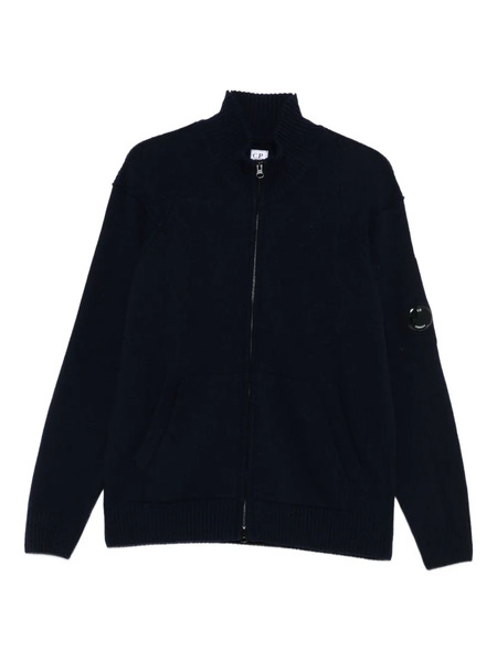  C.p. Company Lambswool Zip-front Cardigan - Blue 