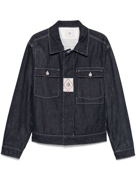  C.p. Company Logo-patch Denim Jacket - Blue 