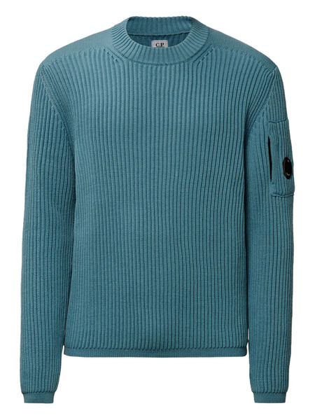  C.p. Company Ribbed Patch-pocket Sweater - Blue 