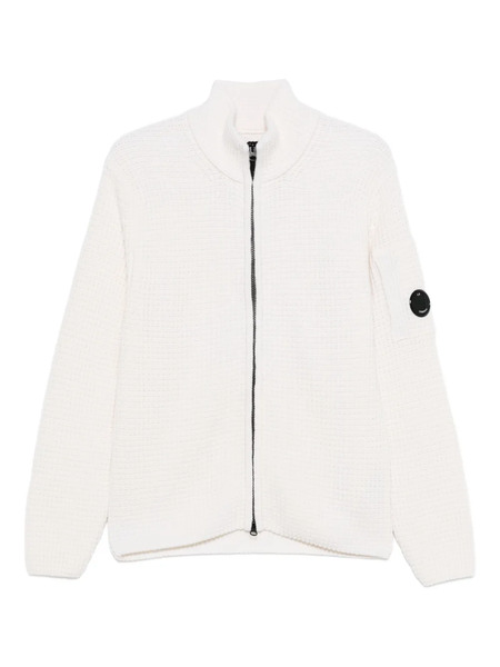  C.p. Company Zip-front Waffle-knit Cardigan - Neutrals 