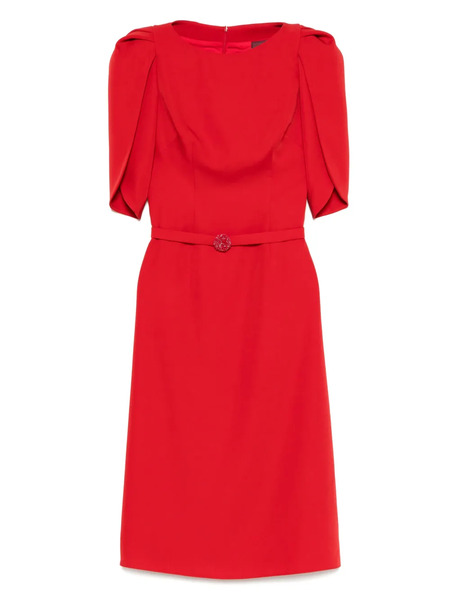  Cristallini Boat-neck Dress - Red 