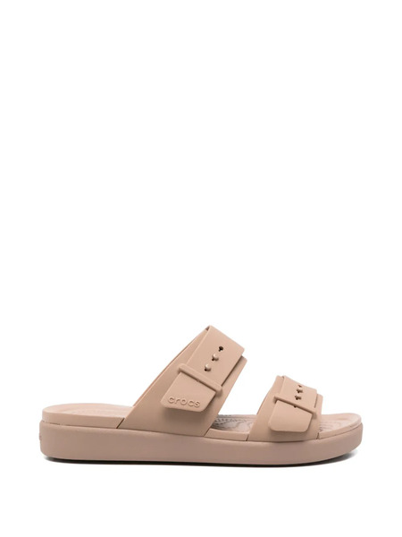  Crocs Kids Brooklyn Buckle Strap Slippers - Brown 