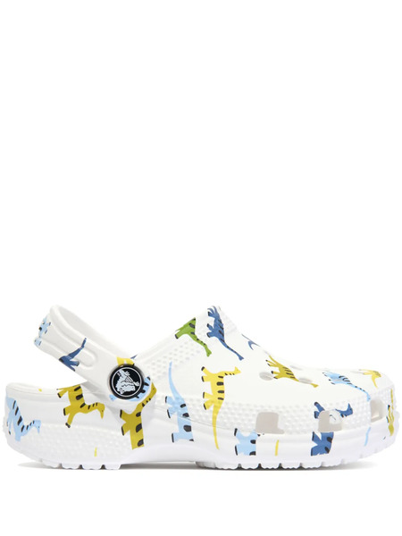  Crocs Kids Classic Dinosaur-print Clogs - White 