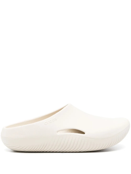  Crocs Logo-embossed Round-toe Slides - Neutrals 
