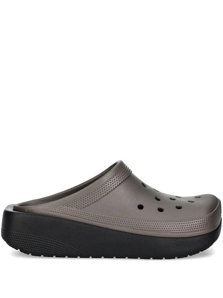  Crocs Perforated Platform Slippers - Grey 