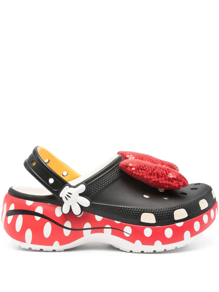  Crocs X Disney Minnie Mouse Classic Platform Clog Mules - Black 