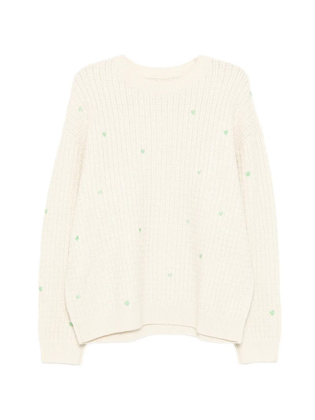  Croquis Heart-embroidered Sweater - Neutrals 
