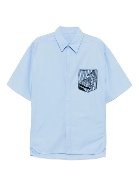  Croquis Oversized Short-sleeved Shirt - Blue 