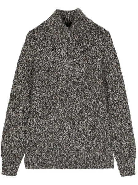  Cruciani Half-zip Wool-silk Jumper - Black 