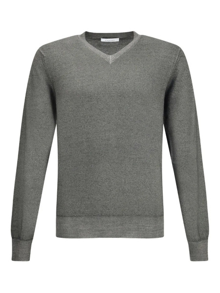  Cruciani V-neck Long-sleeve Sweater - Grey 