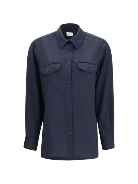  Cruna Pockets-detail Wool Overshirt - Blue 