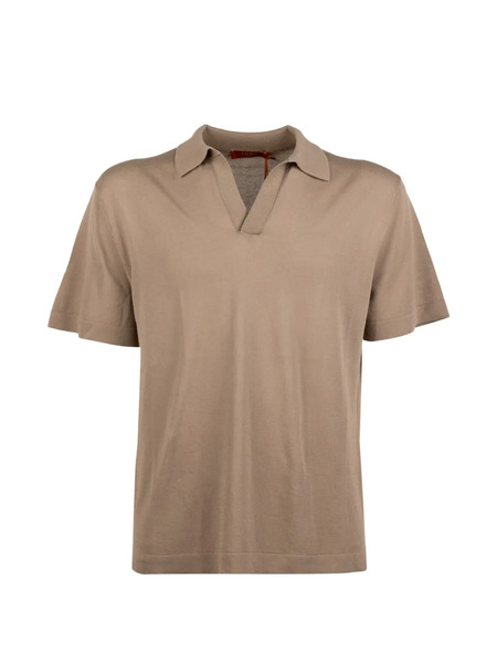  Cruna V-neck Polo Shirt - Neutrals 