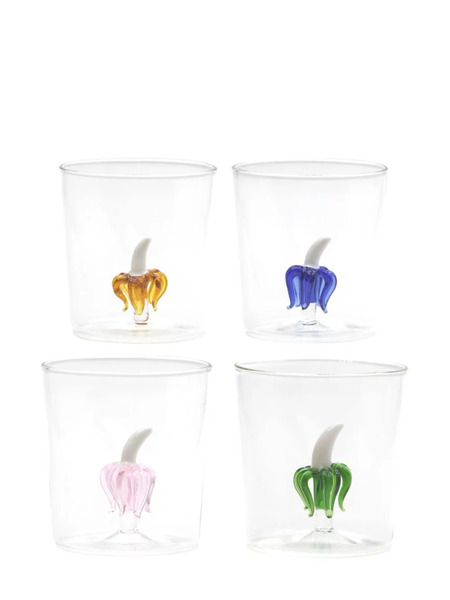  Cu I Seeyou 3d-detailing Glass Set (set Of Four) - Neutrals 