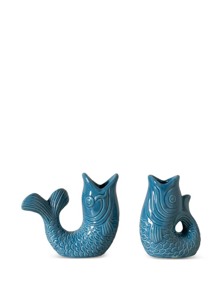 Cu I Seeyou Fish-design Candle Holder (set Of Two) - Blue 
