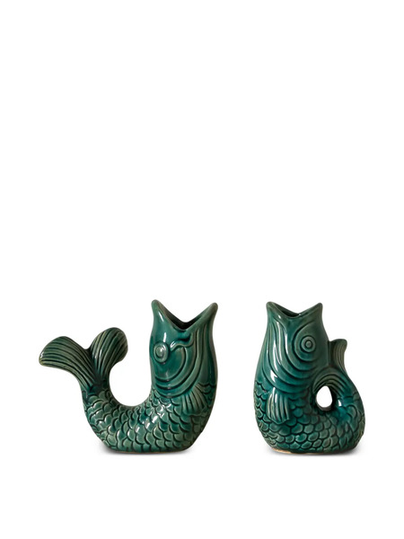  Cu I Seeyou Fish-design Candle Holder (set Of Two) - Green 